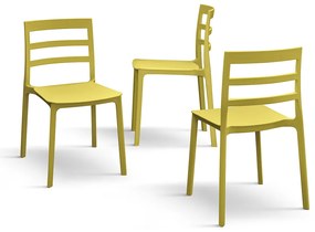 Set 4 scaune RIGATO -POLIPROPILENA- HORECA - GALBEN