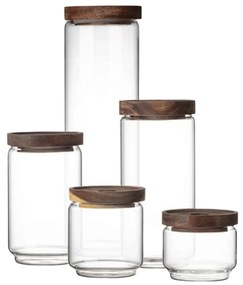 Set 5 recipiente depozitare cu capac Virna, Sticla borosilicata