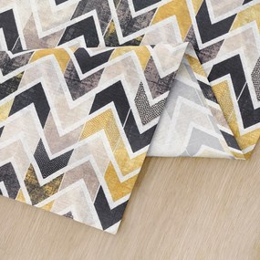 Goldea suport farfurie decorativ vintage - dungi în zig-zag cu auriu - 2 buc 30 x 40 cm