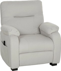 HOMCOM Fotoliu relax electric fotoliu reclinabil port USB suport picioare buzunare laterale telecomandă 96x90x103cm crem | Aosom Romania