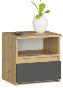 Noptieră Cincuenta (stejar artisan + grafit). 1117479