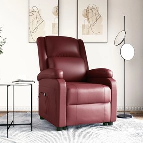 3110868 vidaXL Fotoliu cu ridicare pe verticală, roșu vin, piele ecologică