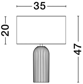 Veioza/Lampa de masa decorativa AMMOS alb/gri