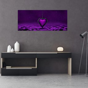 Tablou ci inima violetă (120x50 cm), în 40 de alte dimensiuni noi