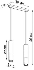 Lustră pe cablu LOOPEZ 2xGU10/40W/230V neagră/aurie Sollux SL.0953