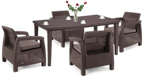 Set mobilier de grădină Corfu Duo cu masă Futura maro