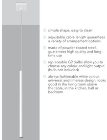 Lustră Sollux Fideus Single, alb