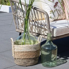 Damigeana decorativa, verde, din sticla, D19cm