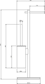 Suport hartie freestanding cu spatiu pentru perie antracit Omnires Modern Project