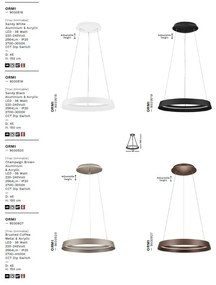Lustra LED suspendata design modern circular ORMI coffee D-45cm