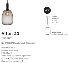 Lustra, Pendul design nordic Alton 23, fumuriu 47303047 NL