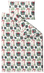 Lenjerie de pat din bumbac CHRISTMAS PRESENT crem Dimensiune lenjerie de pat: 70 x 90 cm | 140 x 220 cm