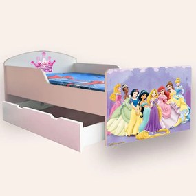 Patut pentru fetite Printese 2-8 Ani Cu Sertar si Cu Saltea SafeNest 140x70 Cmg43817570304257