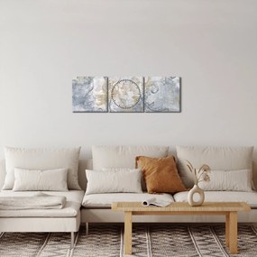 Tablou - Pictură pe perete (cu ceas) (90x30 cm)