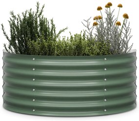 High Grow Half Circle, ghiveci înălțat semicircular, 105x43x60 cm, din tablă ondulată de oțel, ușor de asamblat, rezistent la rugină și îngheț