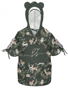 Pelerina de Ploaie pentru Copii, Poncho pentru ploaie 1,5-8 ani ,   Animals Garden Dark