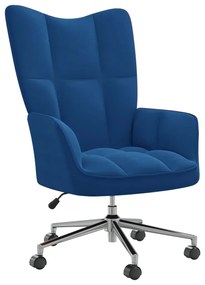 328171 vidaXL Scaun de relaxare, albastru, catifea