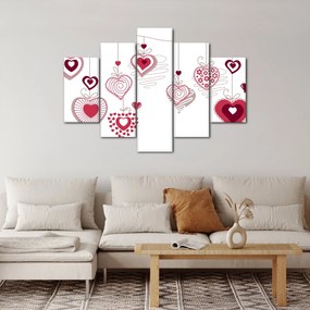 Tablou cu inimiore pictate (150x105 cm)