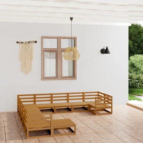 vidaXL Set mobilier de grădină, 11 piese, lemn masiv de pin