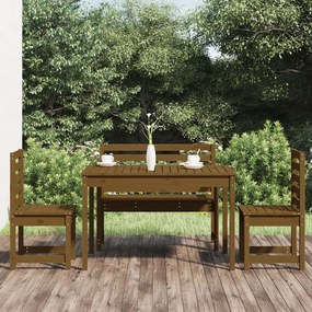 3154692 vidaXL Set de masă pentru grădină, 4 piese, maro miere, lemn masiv pin