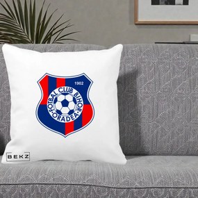 Perna Personalizata FC Bihor Oradea 1902 Fotbal, 40x40 cm, Alba Mata, Husa Detasabila, Perna Inclusa, BEKZ®