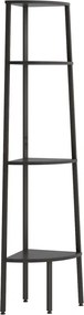 vidaXL Raft de colț cu 4 niveluri, negru, 45,5x31,5x150 cm