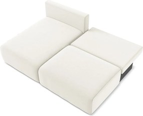 Colțar crem extensibil/cu spațiu de depozitare cu tapițerie din catifea (cu colț pe partea stângă/cu șezlong) Kalena – Makamii