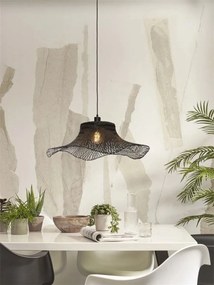Lustra suspendata din bambus Ibiza L 65cm, negru