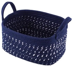 Coș pătrat din bumbac Altom Dark blue, 21 x31 x 16 cm, S