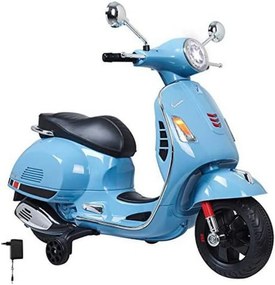 Motocicleta Electrica cu Acumulator Pentru Copii NOVOKIDS™ Vespa Classic Scooter, Pornire la cheie, Lungime 102 cm, 3-8 ani, Max 30 kg, Albastru