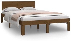 810493 vidaXL Cadru de pat, maro miere, 120x200 cm, lemn masiv