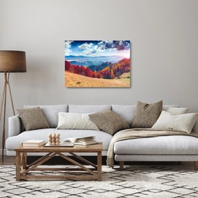 Tablou pe sticlă cu peisaj de toamnă pitoresc (70x50 cm)