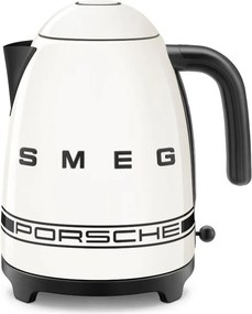 Cana electrica SMEG Porsche KLF03PCWEU, 2400 W, 1,7 l, Baza rotativa la 360°, Finisaj lucios, Alb
