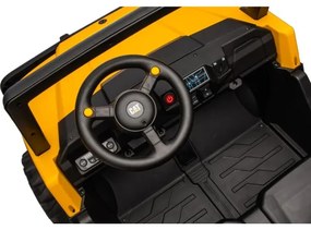 Mașinuță electrică CAT 60W/7500 mAh galben/negru + telecomandă