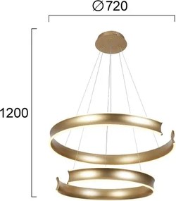 Candelabru LED suspendat pe cablu MARLEN LED/84W/230V, auriu