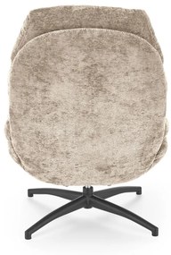 Fotoliu Dario + taburet stofa bej H100 cm