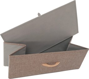 Comodă cu sertare din material textil, negru/bej/maro deschis/maro închis, HAZEL TYP 2