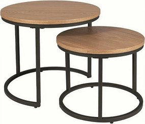 Set 2 masute cafea AMARO, stejar/negru