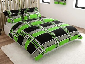 Lenjerie de pat din policoton KARO POLY verde Dimensiune lenjerie de pat: 70 x 90 cm | 140 x 200 cm