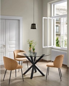 Masă rotundă dining cu blat din sticlă Kave Home, ø 119 cm