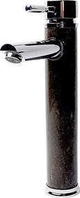 Baterie lavoar inalta Inter Ceramic monocomanda finisaj crom-piatra naturala neagra