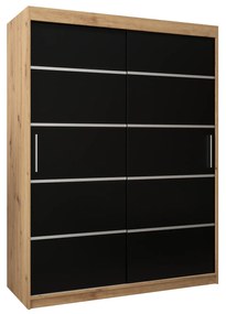 Dulap de haine 180 cm Verika 1 180 (stejar artisan + negru). 1063713