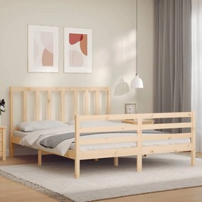 3193861 vidaXL Cadru de pat cu tăblie, king size, lemn masiv