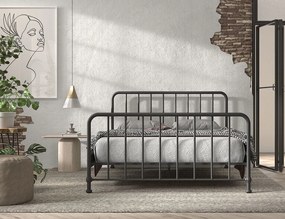 Pat copii BRONXX 160 X 200 CM NEGRU