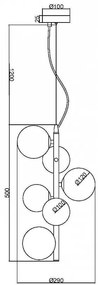 Lustra moderna design deosebit cu 6 de surse de lumina Dallas auriu