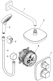 Set de dus Hansgrohe, Croma Select E, cu baterie termostatata Ecostat E, crom