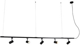 Sistem inteligent de șine suspendate negru monofazat incl. 5 Wifi GU10 - Iconic Jeana