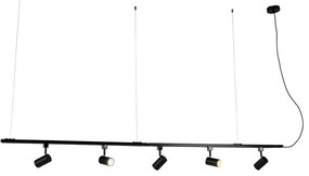 Sistem inteligent de șine suspendate negru monofazat incl. 5 Wifi GU10 - Iconic Jeana