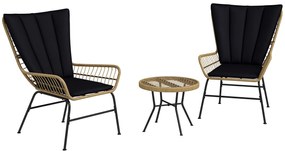 Outsunny Set de bistrou mobilier de balcon, stil Boho, rezistent la intemperii, 76 x 66 x 96 cm, Negru | Aosom Romania