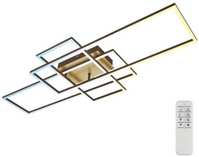 Lustră LED dimabilă aplicată FRAME LED/51W/230V maro/auriu Brilo + telecomandă
